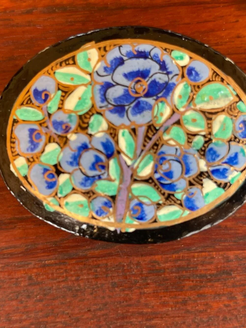 Folk Art India Kashmir Art Paper Hand Painted Jewelry Gift Box